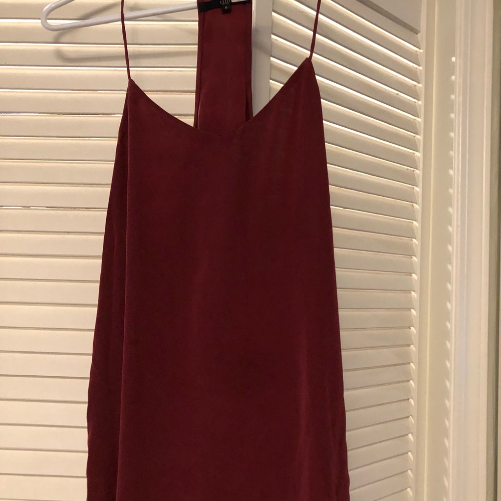 Tibi Maroon Racerback Tank